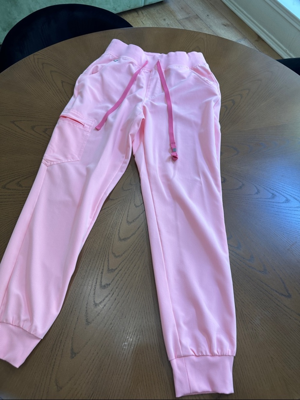 Figs Light Pink Drawstring Cargo Joggers